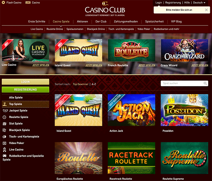 casinoclub top spiele